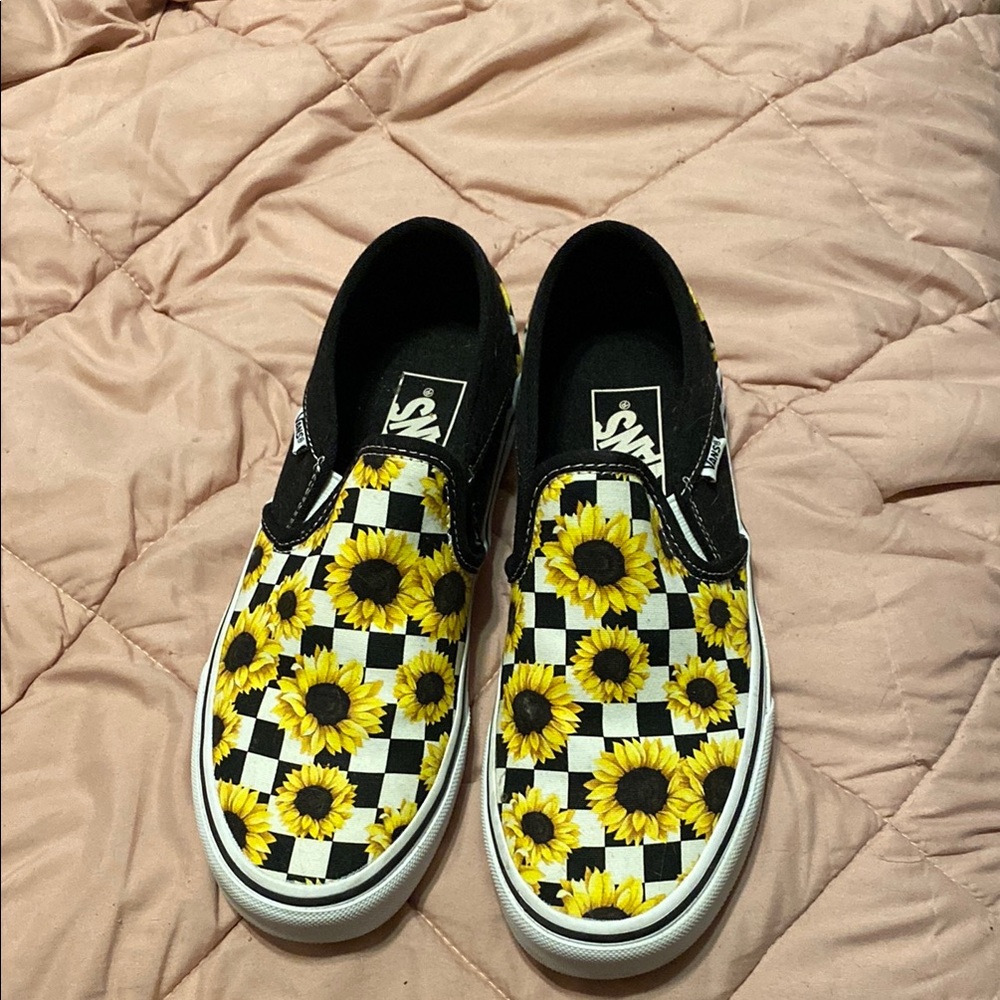 Vans Sunflower Slip-On Shoes - Black and Yellow